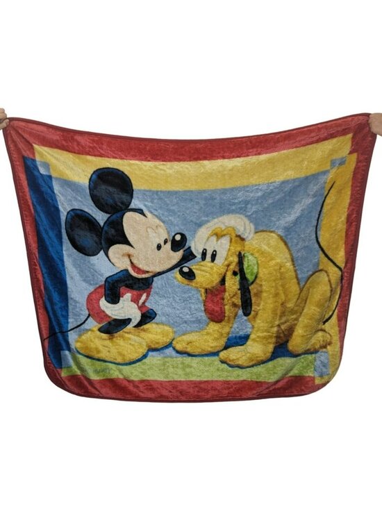 Disney Other - Vintage Disney Mickey Mouse Pluto Fleece Throw Blanket Soft Plush 60x50